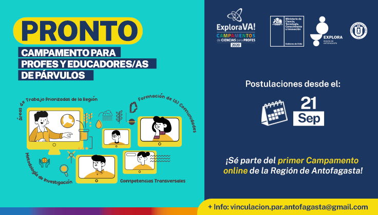 ¡Pronto Campamento para profes y educadores/as de párvulos Explora VA!