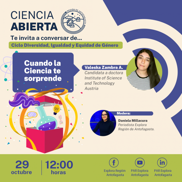 INVESTIGADORA Y FÍSICA COPIAPINA ESTARÁ EN PRÓXIMA CHARLA DE CIENCIA ABIERTA