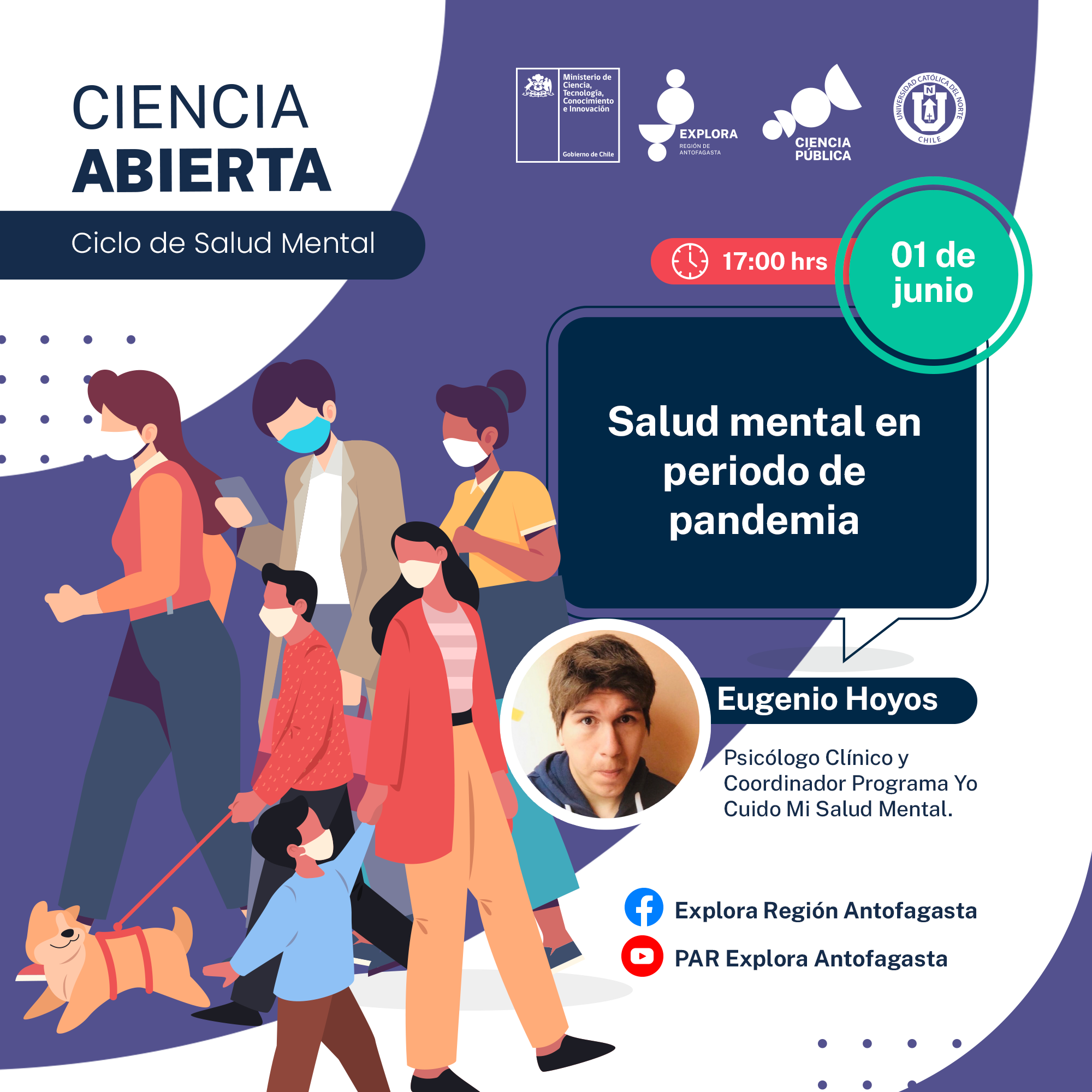 Coordinador del Programa Yo Cuido Mi Salud Mental es nuevo invitado en charlas de Explora Antofagasta
