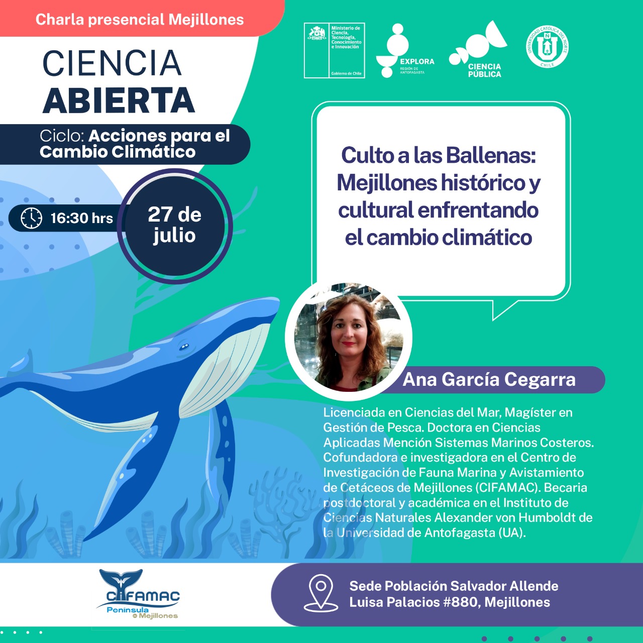 Explora Antofagasta vuelve con charla de Ciencia Abierta a la comuna de Mejillones