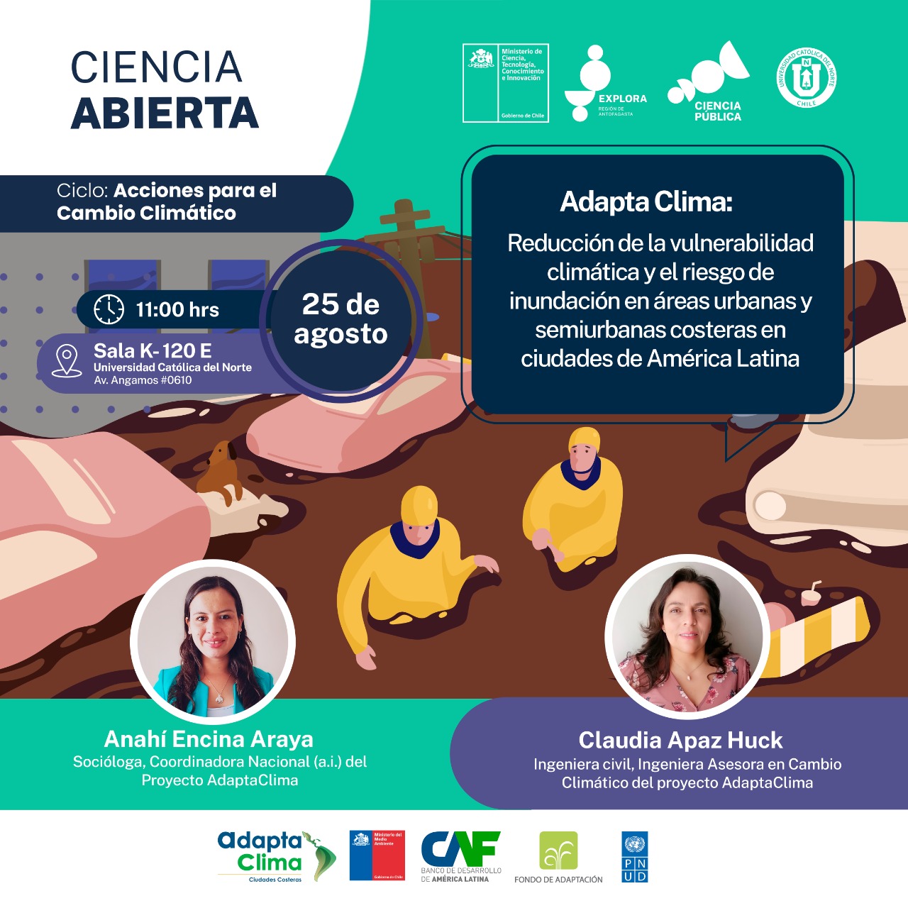 Profesionales de AdaptaClima expondrán sobre el riesgo aluvional en ciudades costeras en la UCN