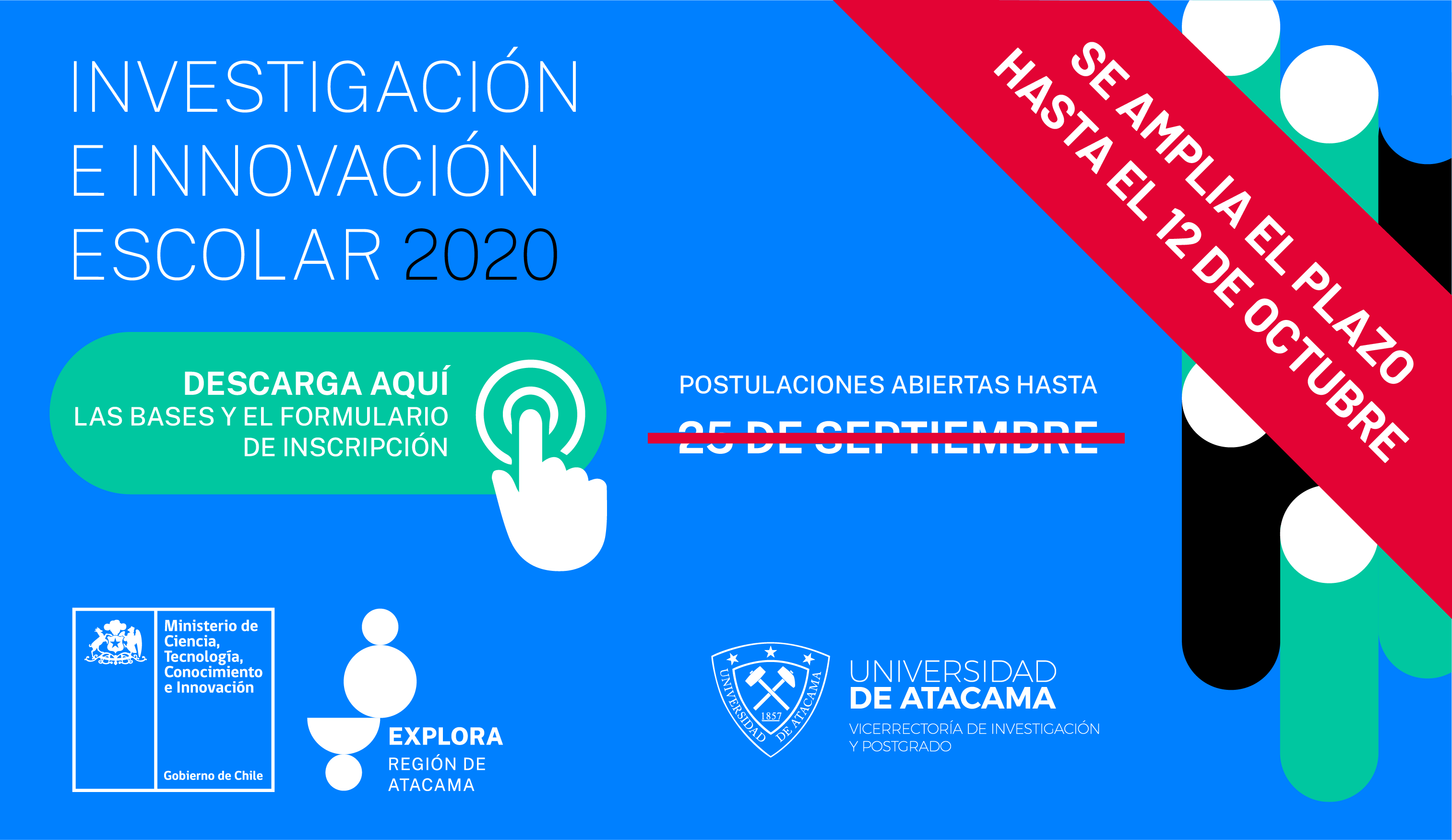 Extendimos el plazo hasta el 12 de octubre para postular a Investigación en Innovación Escolar y formar una Academia Explora