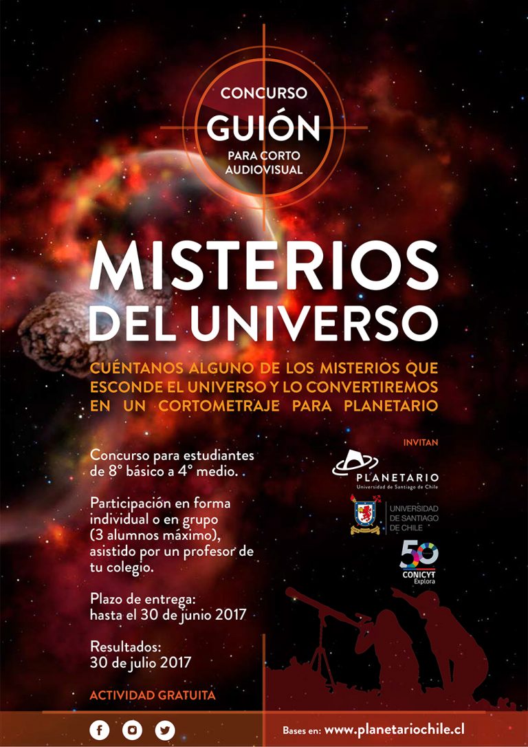 Planetario y Programa Explora de CONICYT te invitan a participar en el Concurso de Guión “Misterios del Universo”