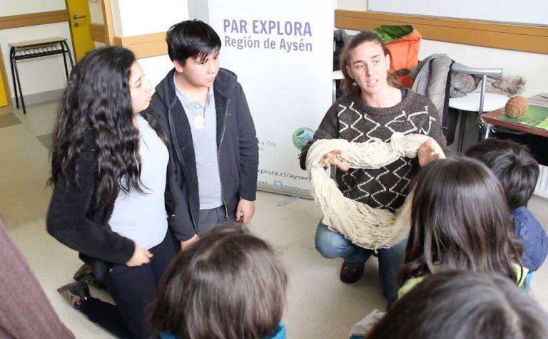Escolares participan en taller de teñido a partir de flora nativa 
