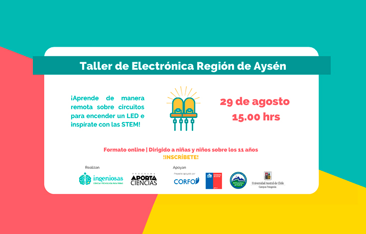 Convocatoria abierta a Taller de Electrónica para niñas y niños de la región de Aysén