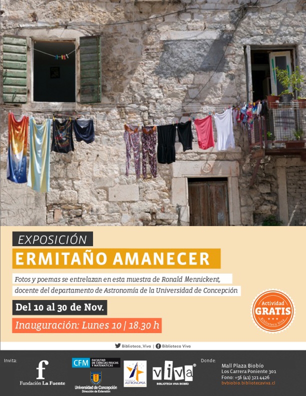 “Ermitaño Amanecer” trae fotografías y poemas a Biblioteca Viva Biobío
