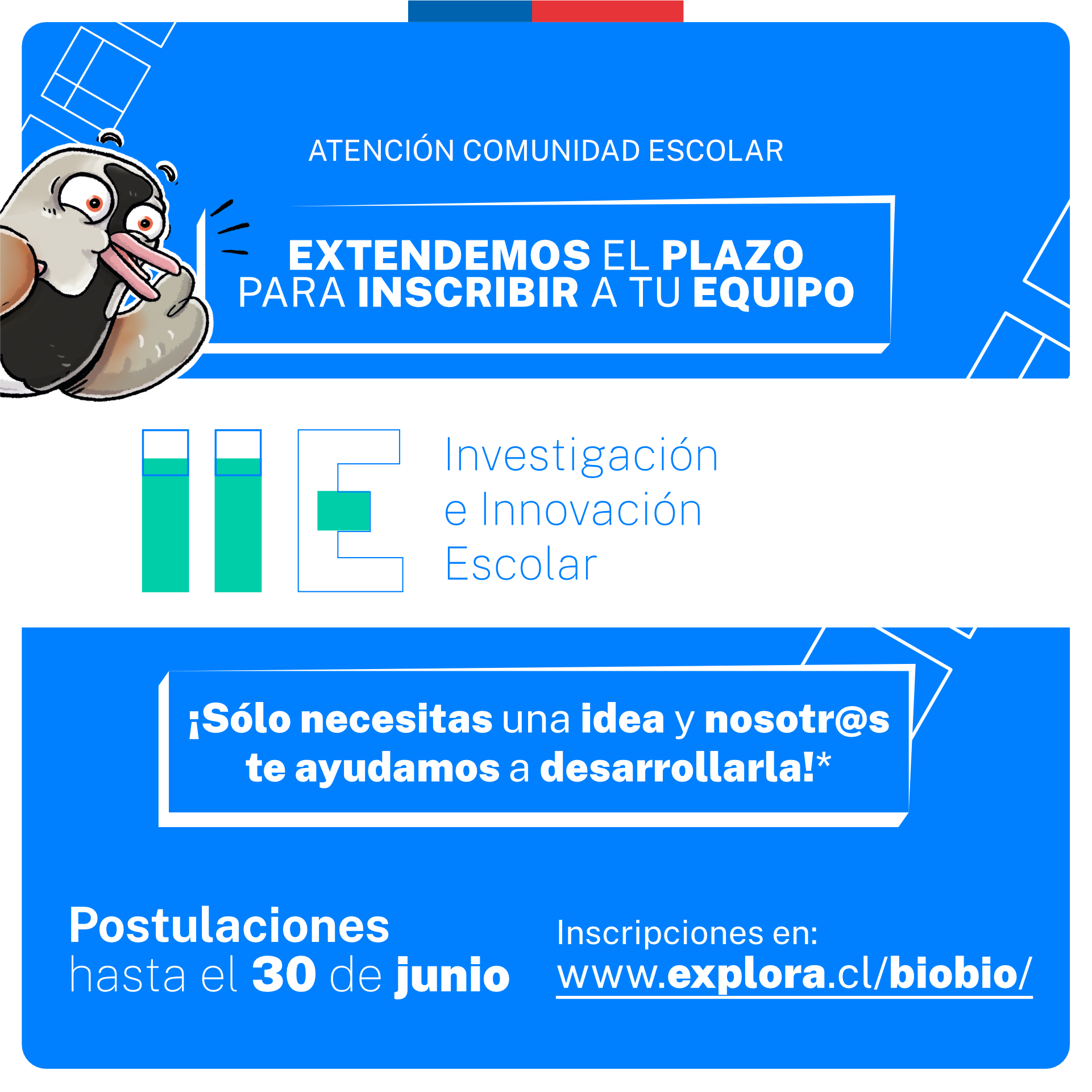 📣 ¡Extendemos el plazo para que puedas ser parte de Investigación e Innovación Escolar 2023! 🤓