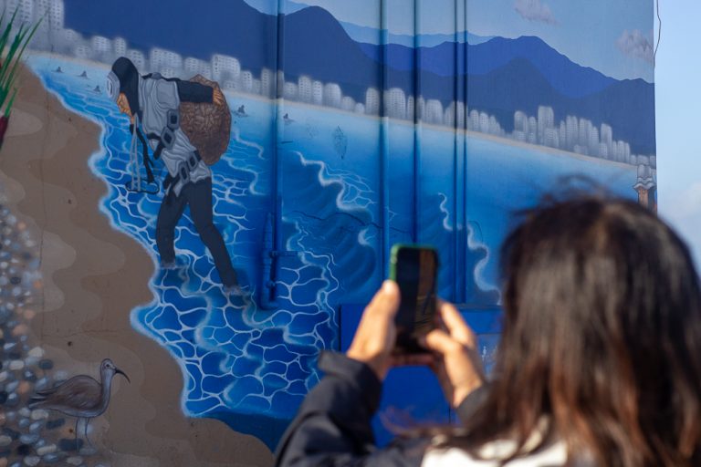 Nuevo mural en Caleta San Pedro busca potenciar el turismo a través de la ciencia y el arte