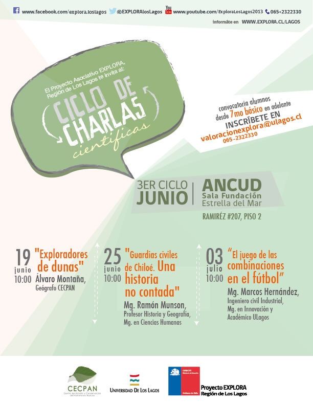 EXPLORA Los Lagos realizará Ciclo de Charlas Científicas en Ancud