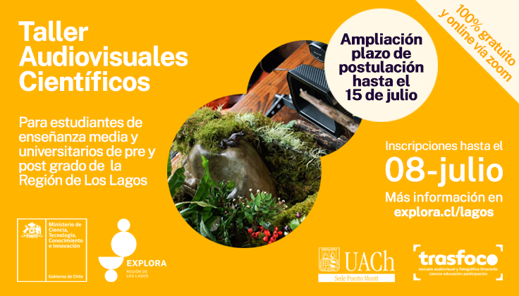 Ampliamos plazo de postulación al Taller Audiovisual Científico para jóvenes