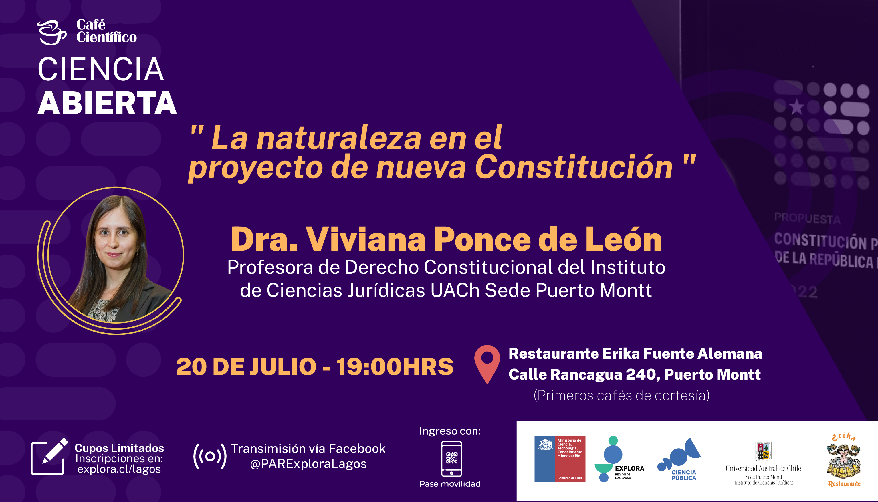 Café Científico analizará el rol de la naturaleza en la  propuesta de nueva Constitución