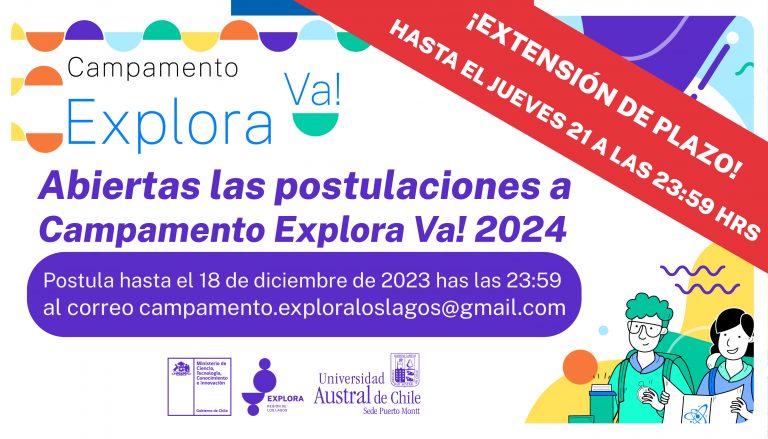 Ampliamos plazo para postular a Campamento Explora Va! 2024