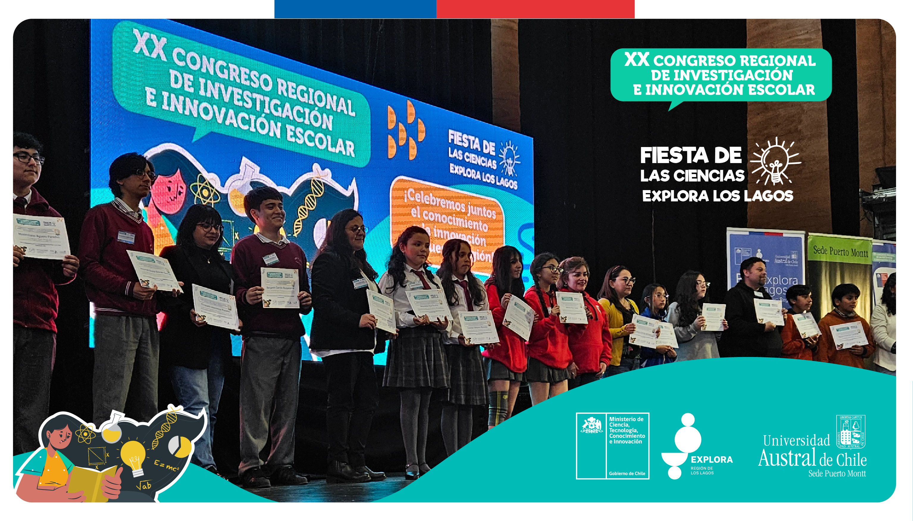 Estudiantes de Calbuco y Quellón logran calificación destacada en el XX Congreso Regional de Investigación e Innovación Escolar de Explora Los Lagos