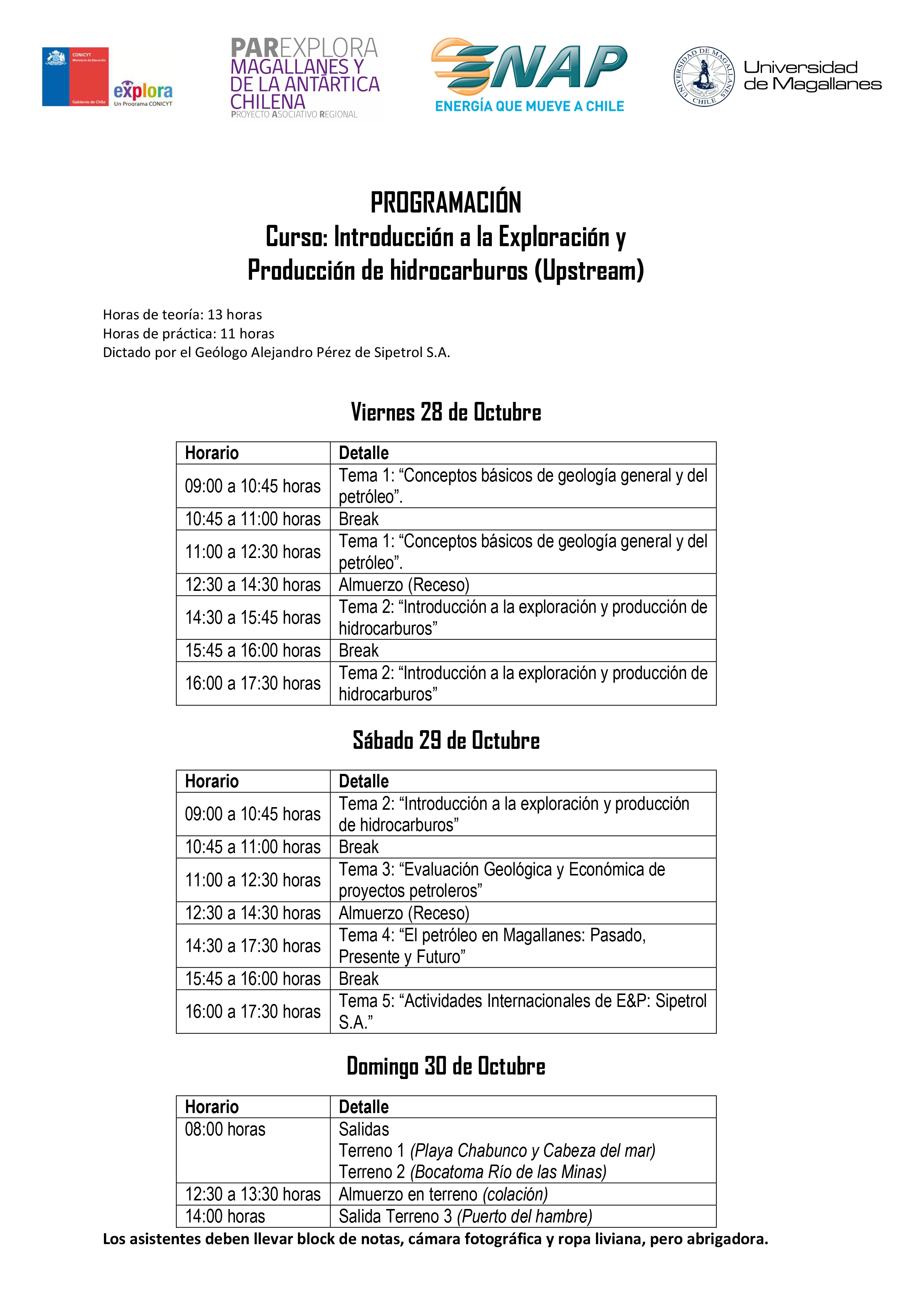 ENAP Magallanes dictará curso de Exploración y Producción de Hidrocarburos para estudiantes y ex alumnos de la UMAG