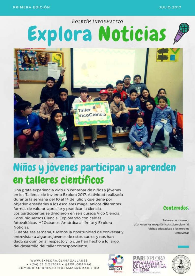 Revisa aquí el boletín del Taller Explora Noticias