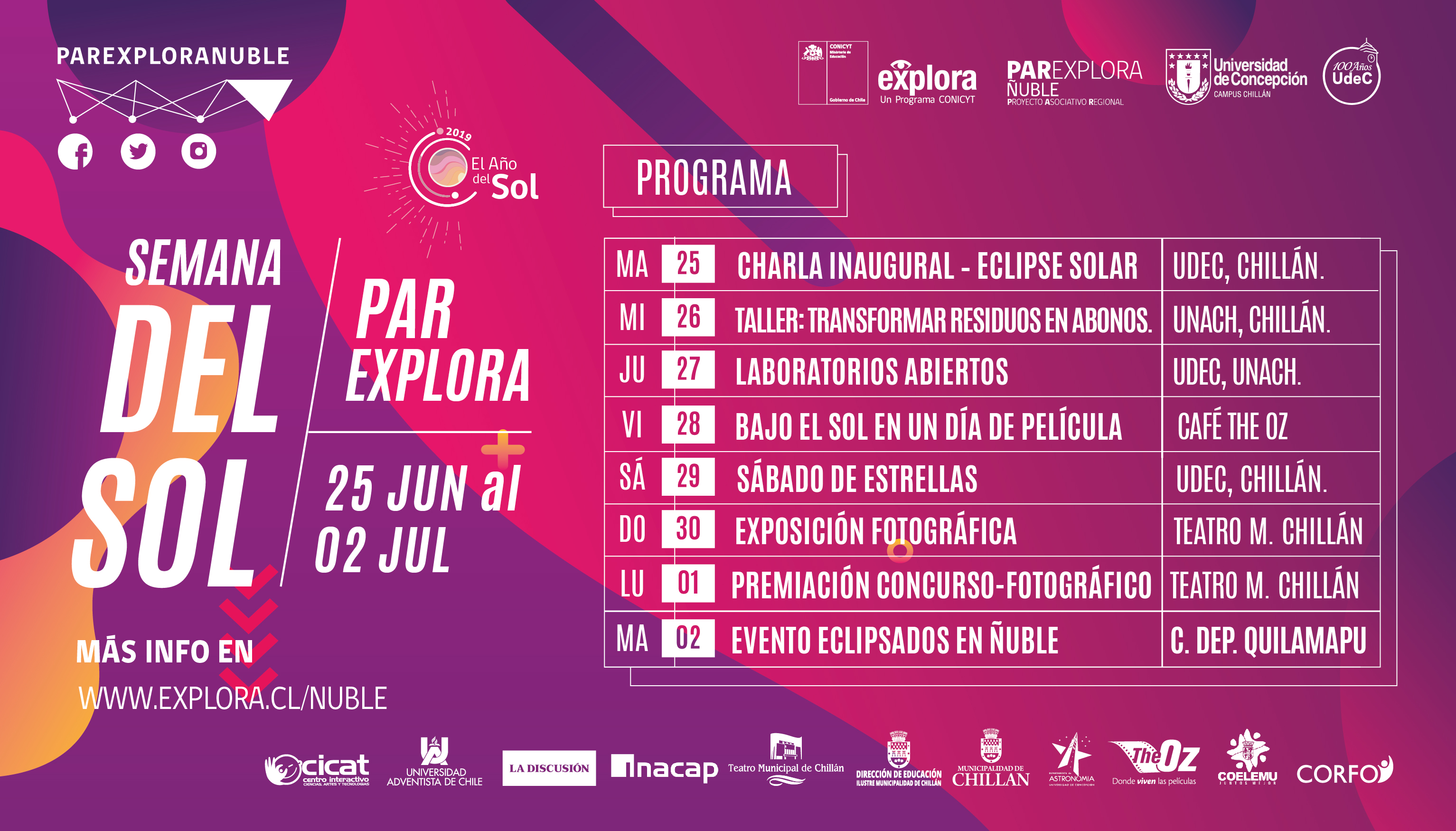 PAR Explora Ñuble lanza programación de la Semana del Sol