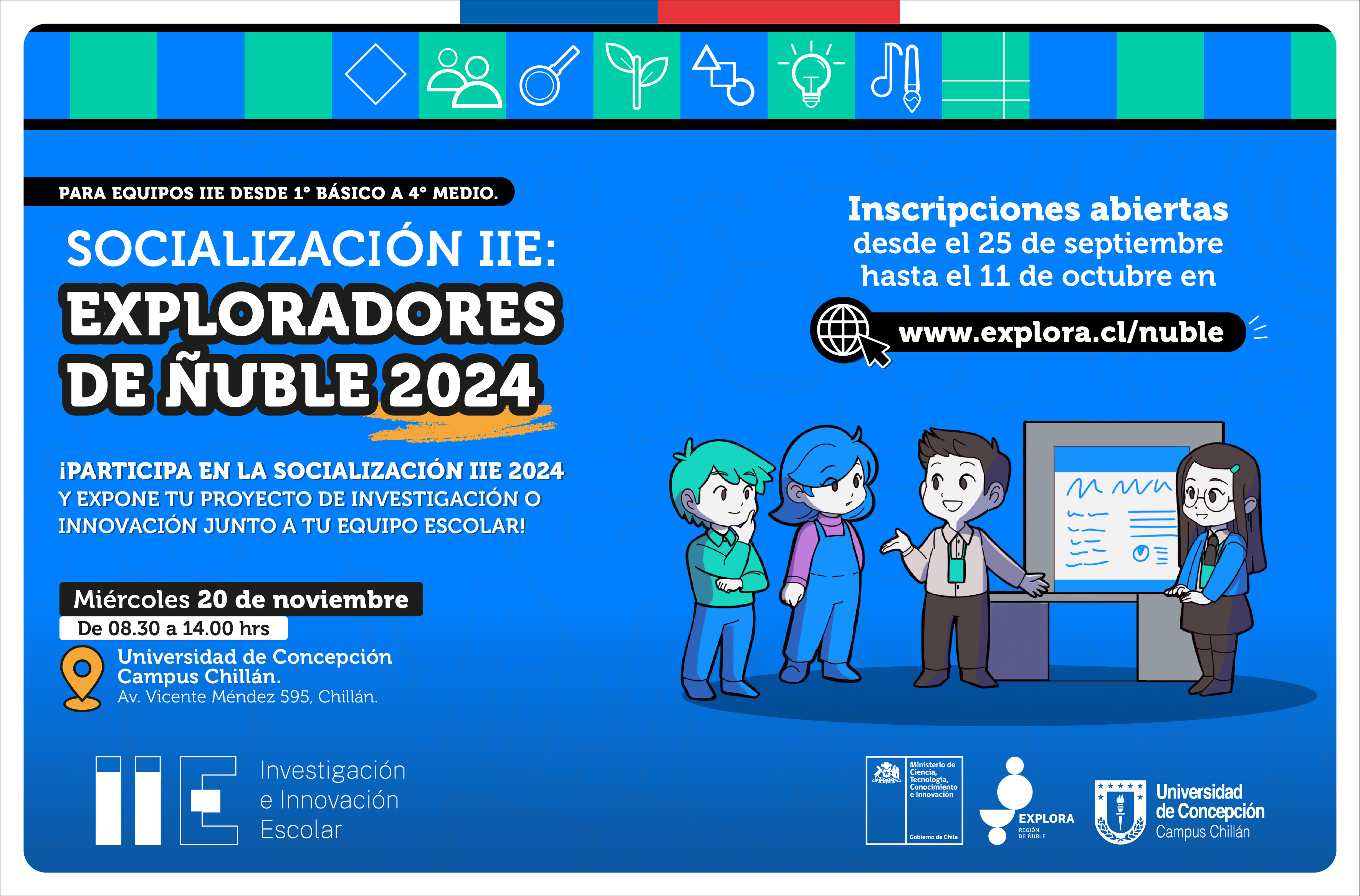 Convocatoria “Socialización IIE: Exploradores de Ñuble 2024”.