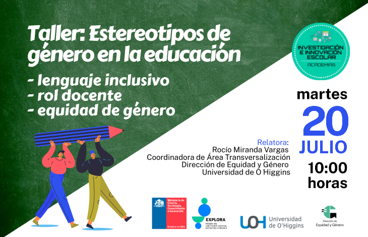 Dictarán taller de equidad de género para docentes de la región.