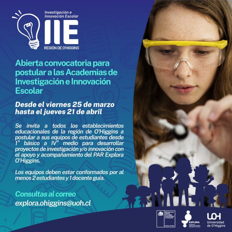 PAR Explora O´Higgins invita a participar de las Academia IIE 2022