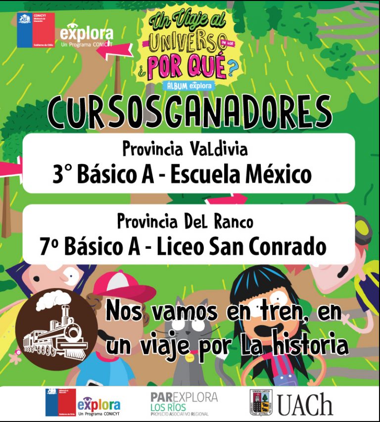 Cursos ganadores del álbum Explora ¡Nos vamos de paseo en tren!