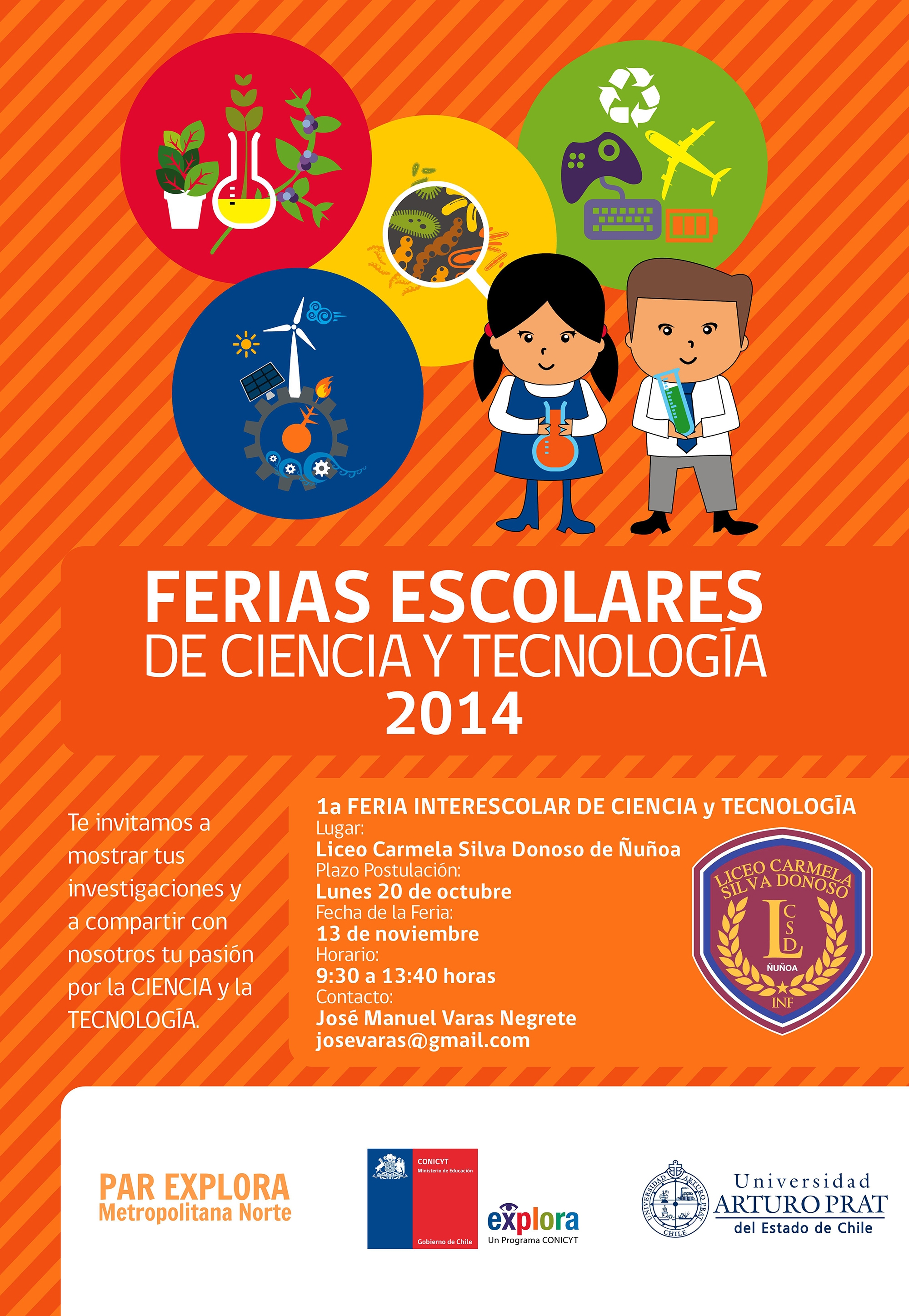 Sé parte de la I Feria Interescolar de Ciencia y Tecnología del Liceo Carmela Silva Donoso