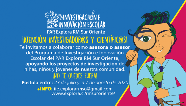 Programa de Investigación e Innovación Escolar abre su convocatoria a asesoras y asesores científicos
