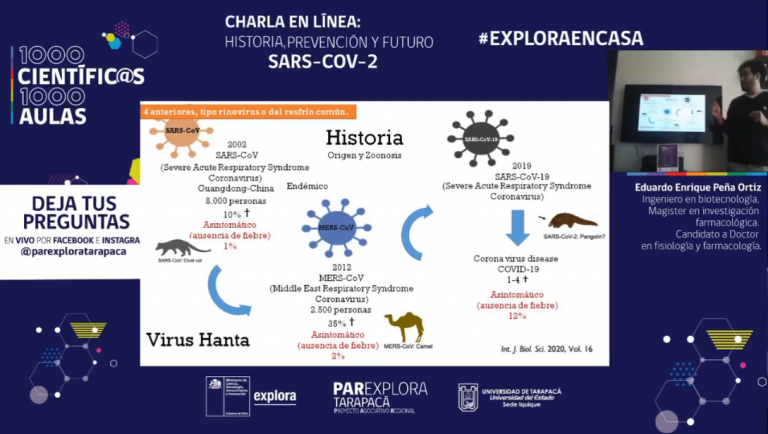 Explora realiza charla virtual “Historia, prevención y futuro del SARS-COV-2”