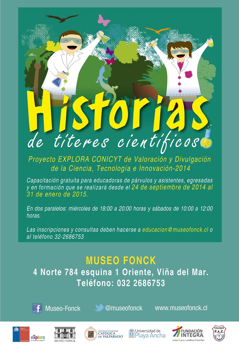 Museo Fonck invita a educadoras de párvulos y estudiantes de Ed. Parvularia al taller: “Historias de títeres científicos”