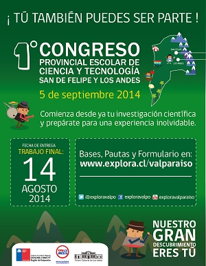 No te puedes perder el 1° Congreso Provincial Escolar de Ciencia y Tecnología de San Felipe y Los Andes