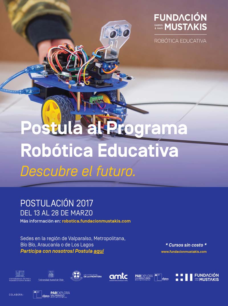 ¡Postulaciones abiertas para el Programa de Robótica Mustakis!