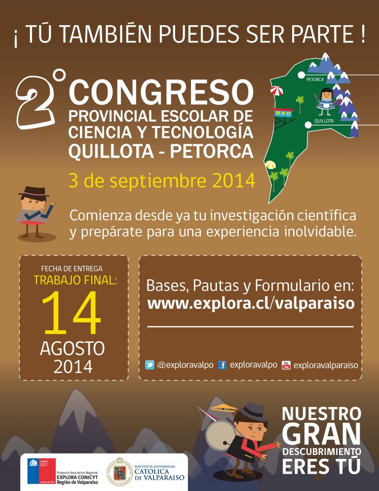 Tú también puedes ser protagonista del 2° Congreso Provincial Escolar de Ciencia y Tecnología de Quillota y Petorca