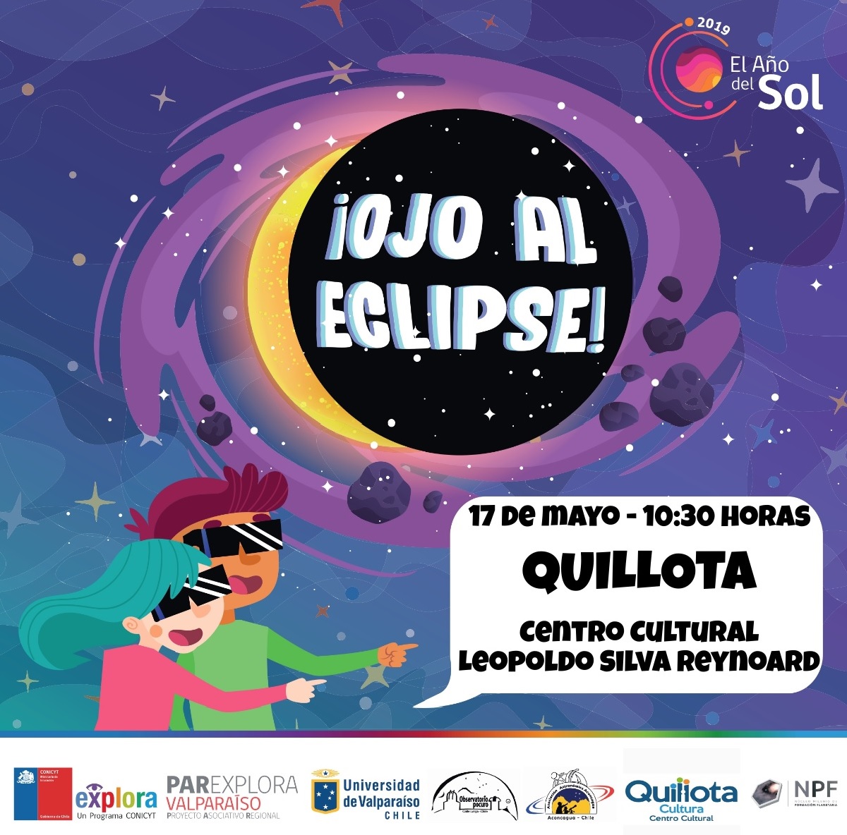 Quillota se prepara para recibir charlas y taller de observación astronómica con actividad ¡Ojo al Eclipse!
