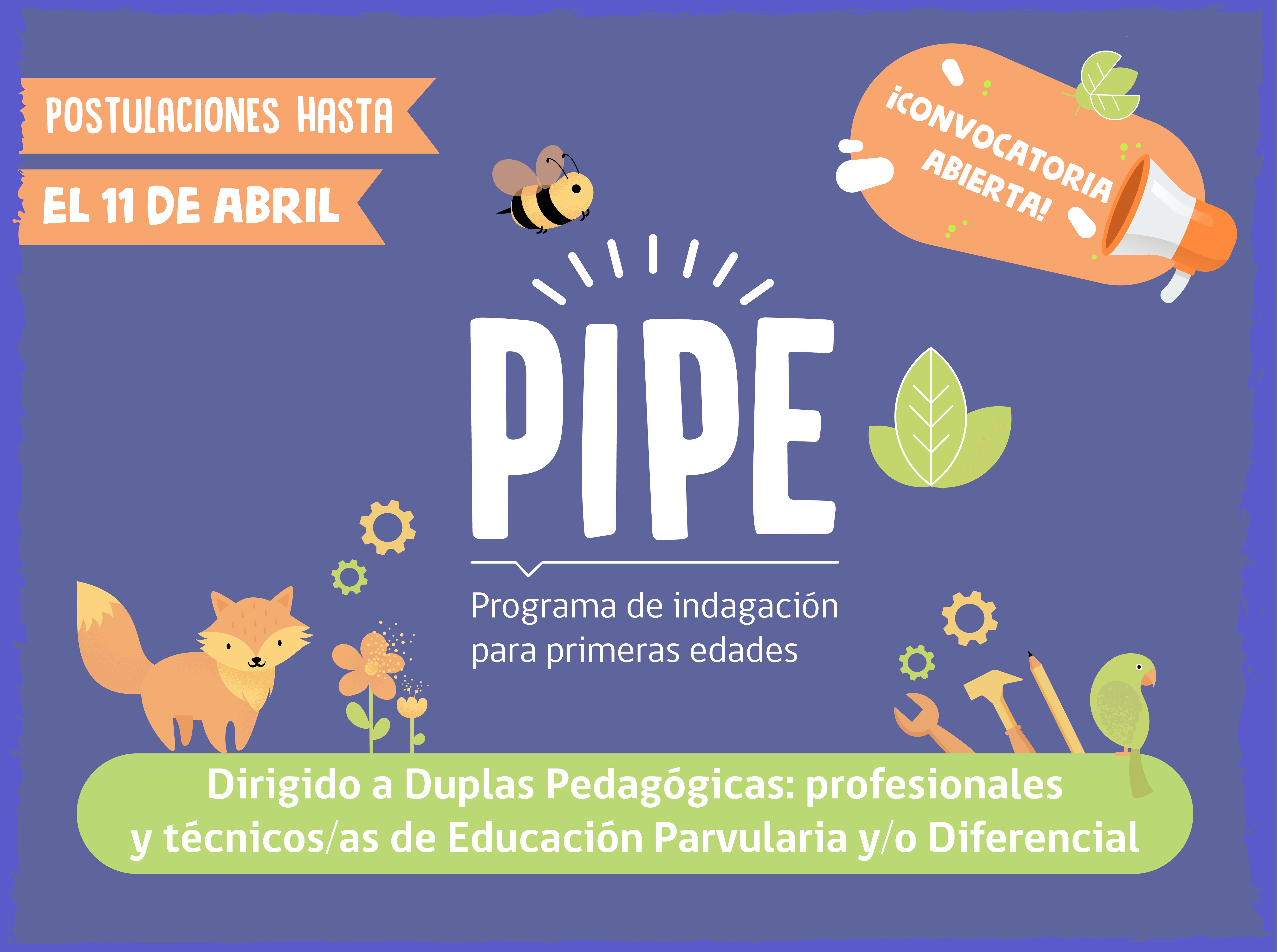 ¡Convocatoria abierta! Revisa la postulación para ser parte del Programa de Indagación para Primeras Edades (PIPE) 2022