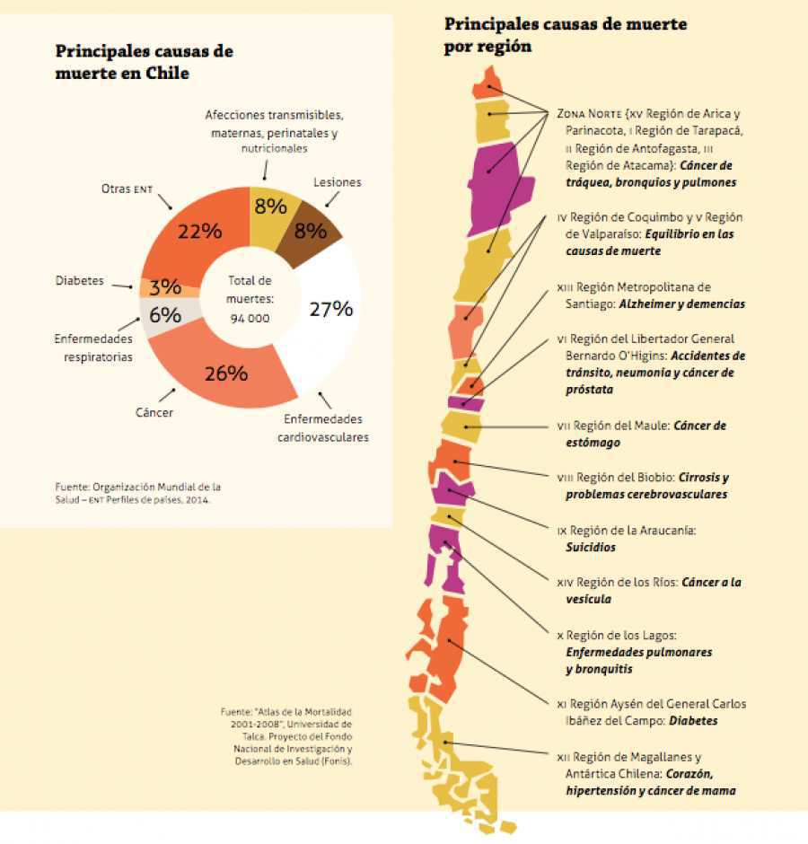 Las principales causas de muerte en Chile